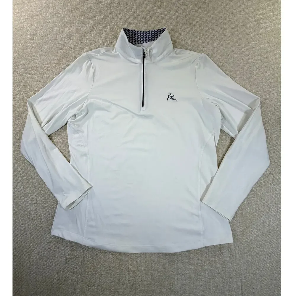 NWT Rhoback Women Large White Performance Quarter Zip Long Sleeve Golf Pullover